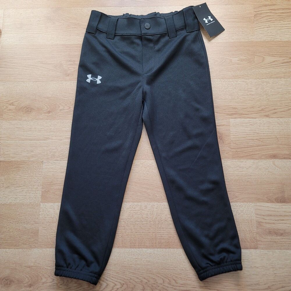 Under Armour Youth Baseball Softball Pants Size 5 NWT Black Elastic Cuff